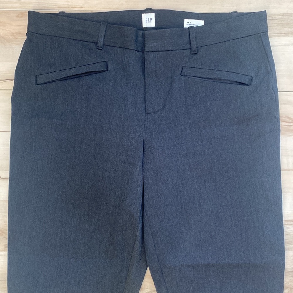 Gap Womens 14 T Skinny Ankle Slacks. Grey. Front zipper pockets and faux back - Picture 2 of 12